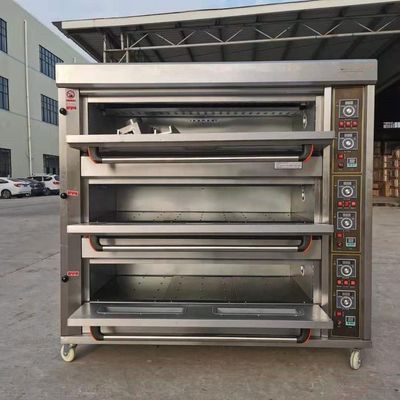 Rohstoff Mehl 3 Decks 9 Trays Gas Backerei Deck Ofen 1760*890*1770mm für Lebensmittelgeschäft