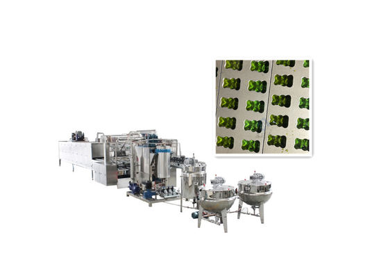 Automatische 150 kg/h Industrie-Lollipop-Süßigkeitenmachmaschine Produktionslinie für Süßigkeiten