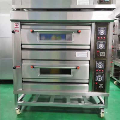 Einzigartiger 2 Deck 4 Trays Pizzaofen perfekt für Bäckerei in weit verbreiteten Hotelgeräten