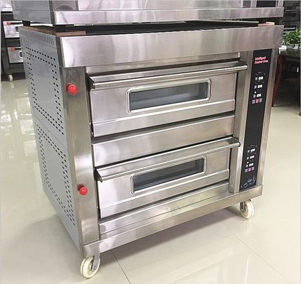 0.1kw Elektrischer Deck-Ofen für Brot 3 Deck 12 Schalen Gasbackofen mit Timer-Steuerung