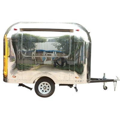 2021 Edelstahl mobile Lebensmittelwagen Kiosk für Werbeunternehmen Snack Food Trailer