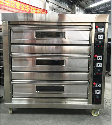 Gas-elektrische Mehrfunktionsbackofen für Geschäftshotels 3 Decks 6 Tray-Kapazität