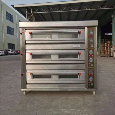 Gas-elektrische Mehrfunktionsbackofen für Geschäftshotels 3 Decks 6 Tray-Kapazität
