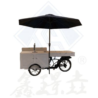 Outdoor Street Vending Langlebigkeit Lebensmittelkarren Fahrrad mit Dach und Mobil