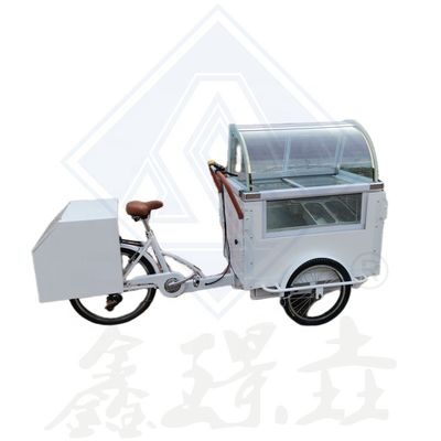 Elektro-Dreirad-Verkaufswagen aus isoliertem Edelstahl für Eis und Gemüse