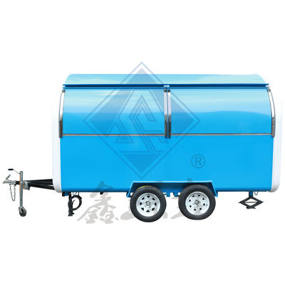 1000 KG mobiler Lebensmittelwagen mit Schirm, Farbe rundes Modell, Einzel-/Doppelachsen