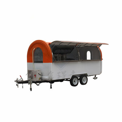 Outdoor Street Vending 450CM mobiler Nahrungsmittelwagen mit Baldachin und Ein-/Doppelachsen