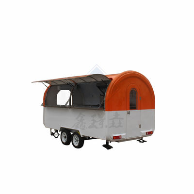 Outdoor Street Vending 450CM mobiler Nahrungsmittelwagen mit Baldachin und Ein-/Doppelachsen