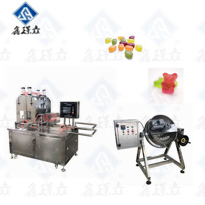 Automatische Gummy Candy-Produktionslinie aus Edelstahl für doppelfarbige Lollipops