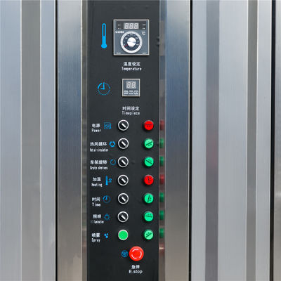 64 Behälter 52,5 kW Gas-Rotationsofen für die Bäckerei 100 kg/h Brotregal Ofen Rohstoff Weizen