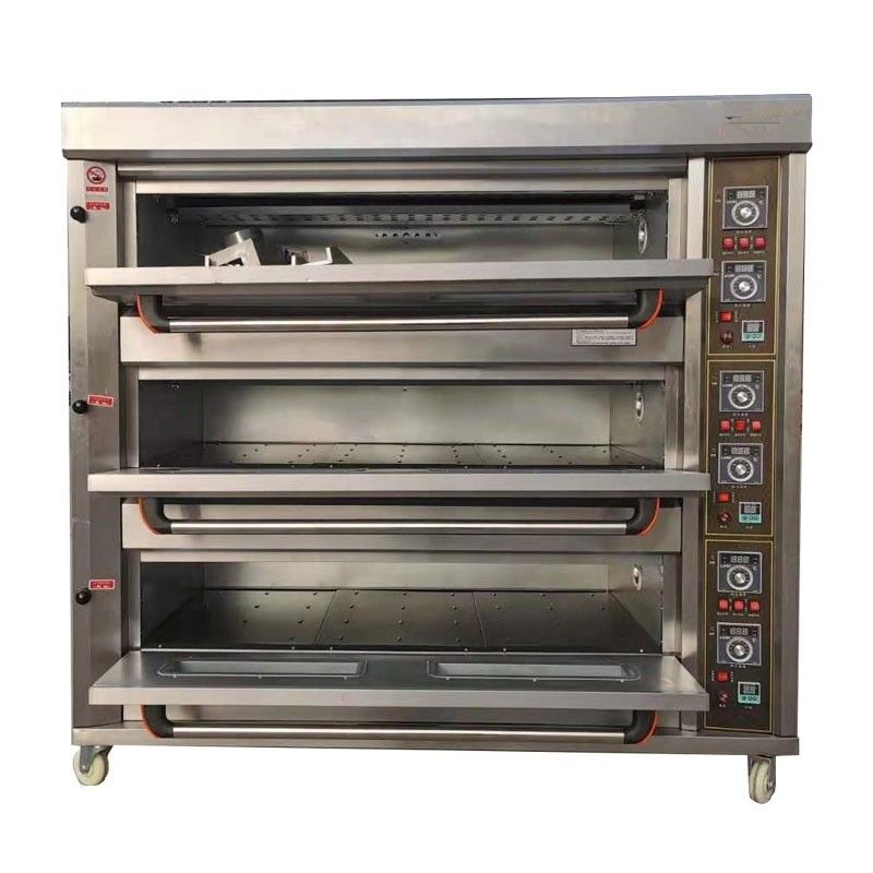 Rohstoff Mehl 3 Decks 9 Trays Gas Backerei Deck Ofen 1760*890*1770mm für Lebensmittelgeschäft