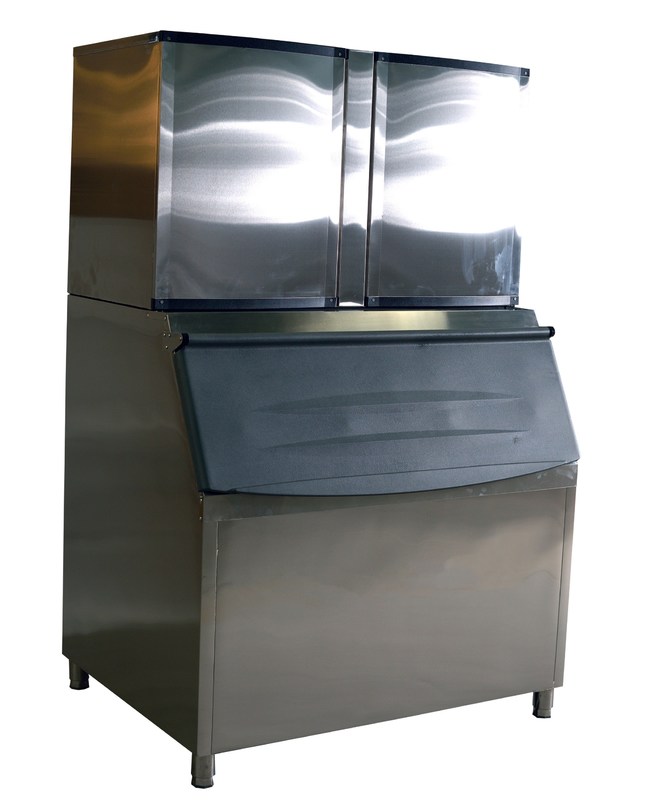 Vollautomatische Industrie-Eiswürfelmaschine aus Edelstahl mit Wasserspender