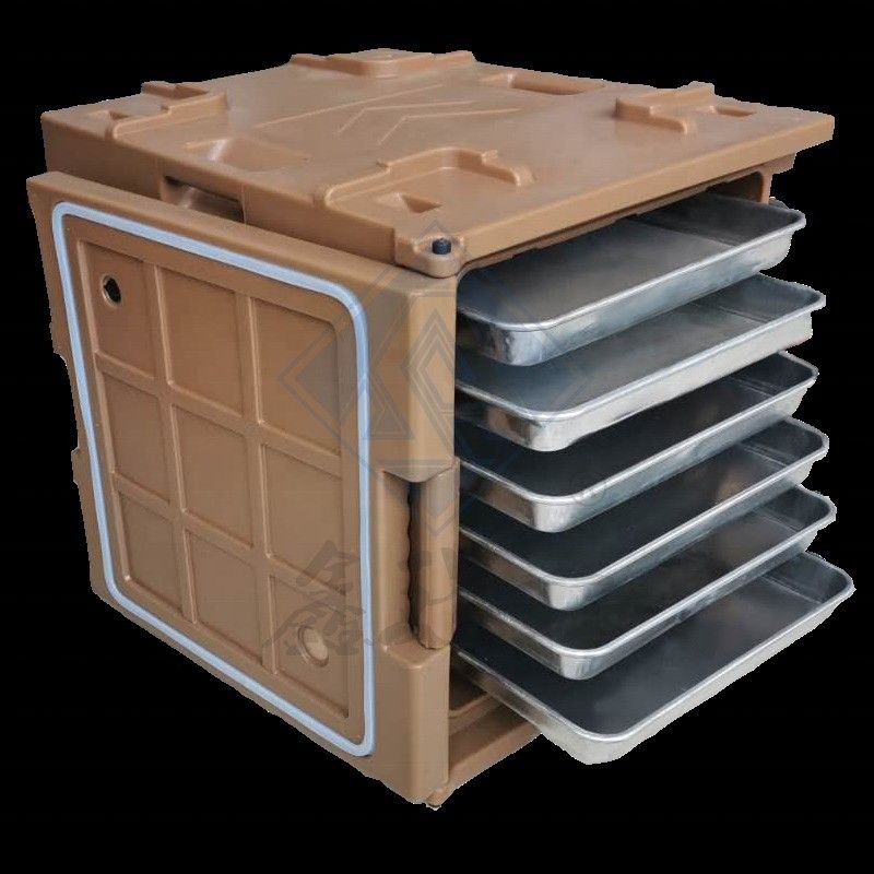 PU-Front-Ladung heiße Lebensmittel Transport-Box für die Gastronomie 120L isolierte Lebensmittelpfanne Träger
