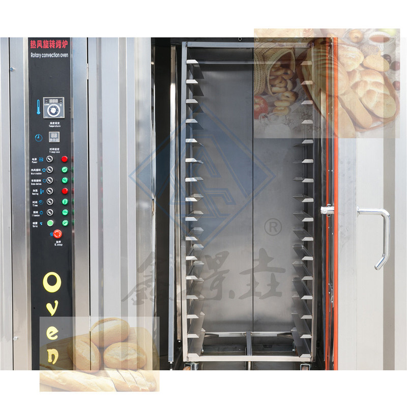Lebensmittelbackocher 32 Schalen Dieselgas Elektrisch Industrie Rotary Brotbacken Automatischer Ofen