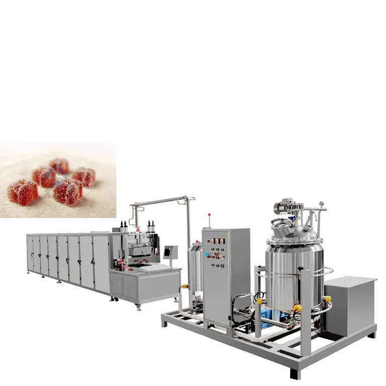 150 kg/h Bärenproduktion Süßigkeiten Lollipop Maschine Linie mit 70KW Leistung und 2500KG Gewicht
