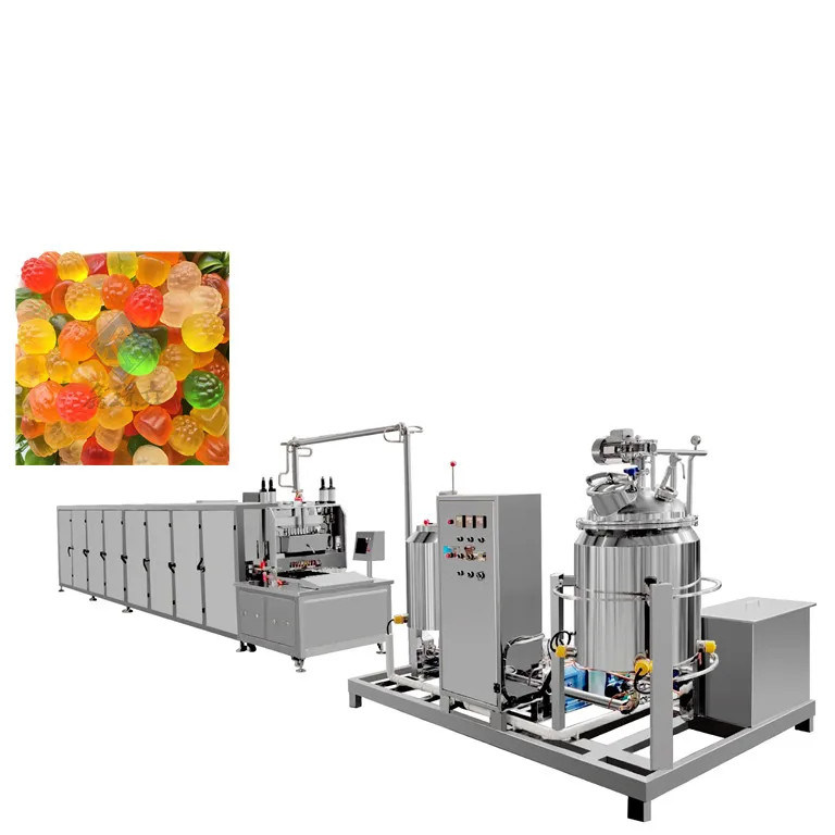 70KW industrielle automatische Süßigkeitsmaschine Produktionslinie für 300kg/h Bären Lollipop
