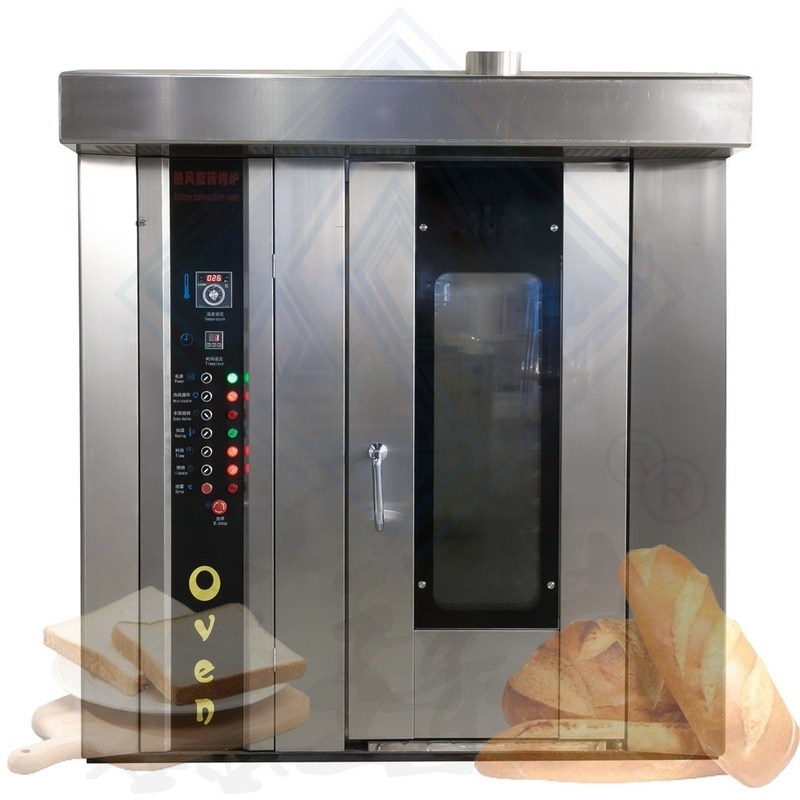 Trolley Rotating Baking Gas 32 Tray Rotary Oven für Backmaschinenfunktion 100kg/h